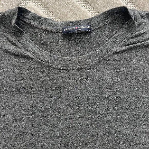 Brandy Melville Dark Grey T Shirt, in OS - Picture 2 of 3